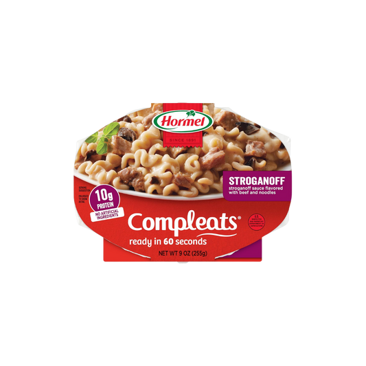 HORMEL COMPLEATS Beef Stroganoff Sauce Microwave Tray, 9 Ounces (Pack of 6)