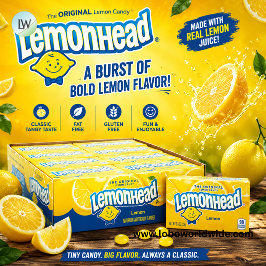 Lemonhead Lemon Candy Small Packs - 24ct