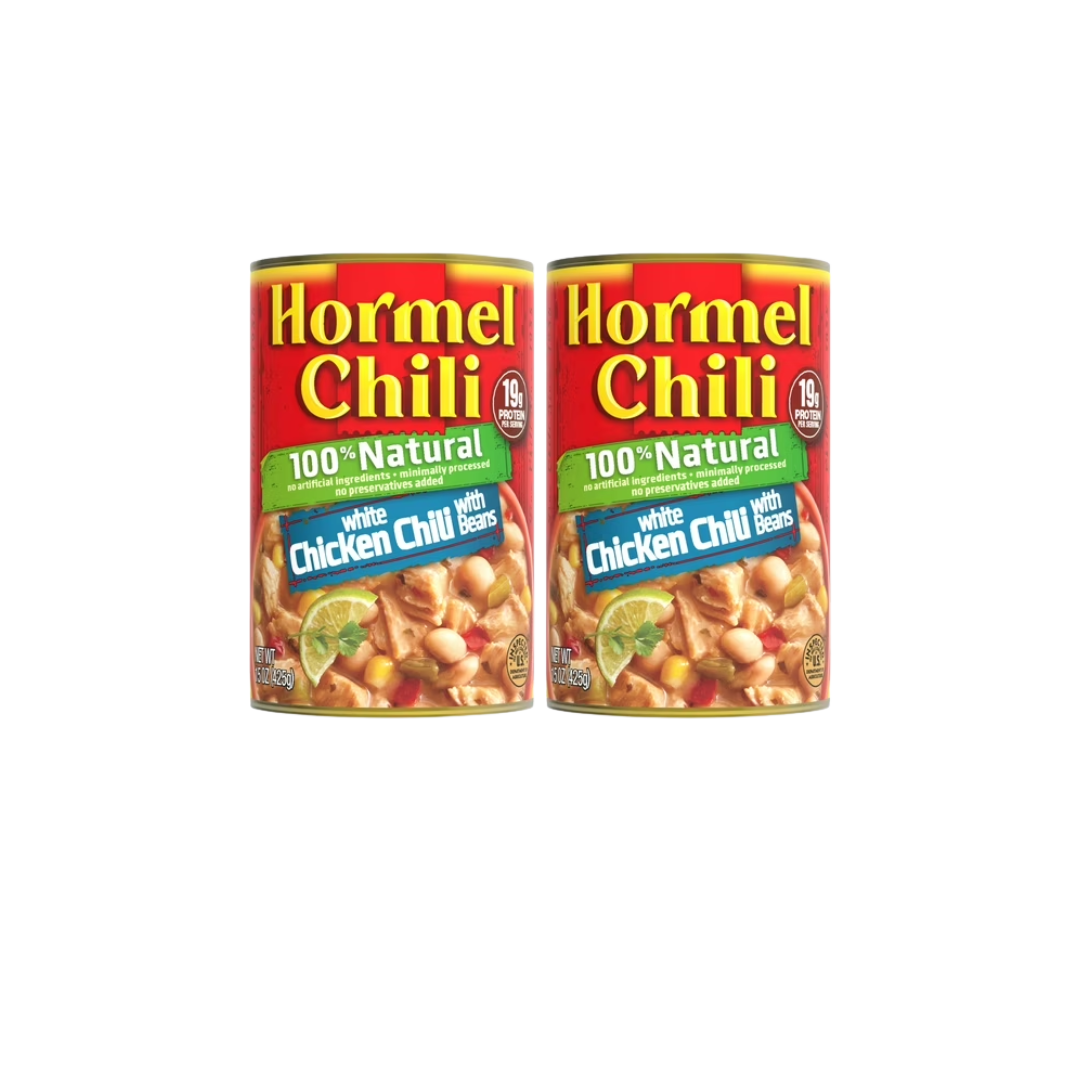(2 pack) HORMEL&nbsp;100% Natural White Chicken Chili with Beans, No Artificial Ingredients, Shelf-Stable, 15 oz Steel Can