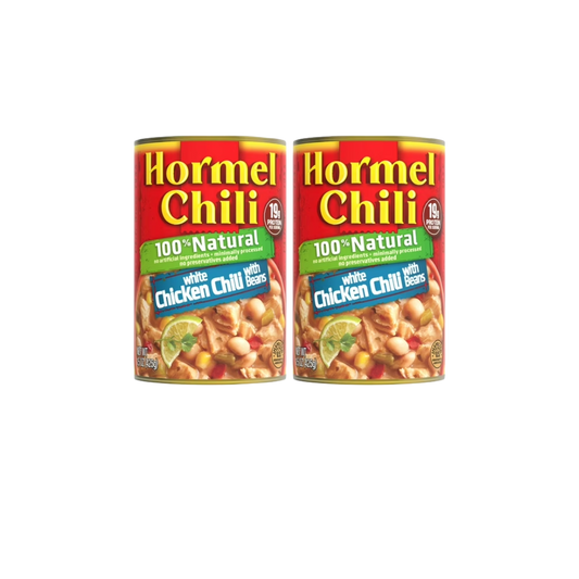 (2 pack) HORMEL&nbsp;100% Natural White Chicken Chili with Beans, No Artificial Ingredients, Shelf-Stable, 15 oz Steel Can