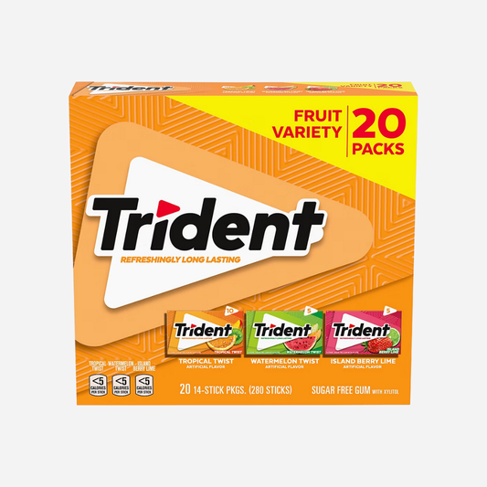 Trident Fruit Variety Pack Sugar-Free Gum, 20 pk.