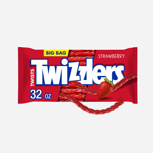 Twizzlers Twists Strawberry Flavored Licorice Style Chewy Candy, Big Bag 32 oz