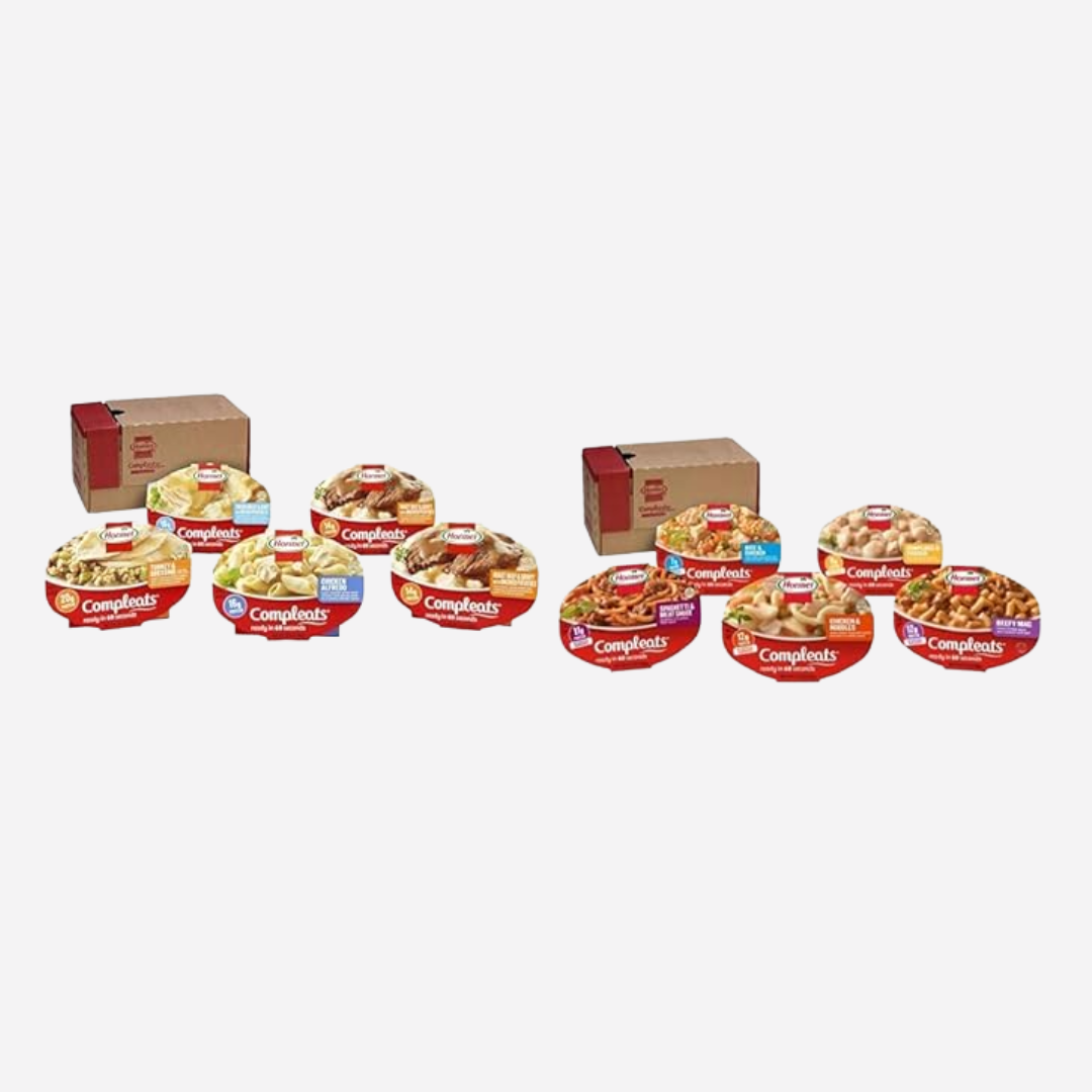 HORMEL COMPLEATS Protein Variety Pack and HORMEL COMPLEATS 7.5 oz Variety Pack Microwave Trays (5 Pack)