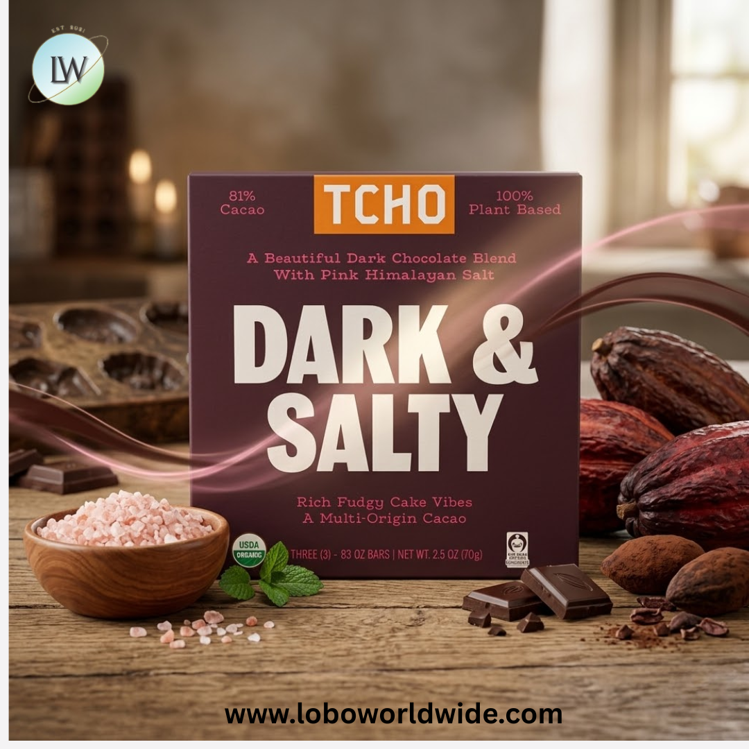 TCHO, Dark & Salty, Dark Chocolate with Pink Himalayan Salt, 81% Cacao, 3 Bars, 0.83 oz Each