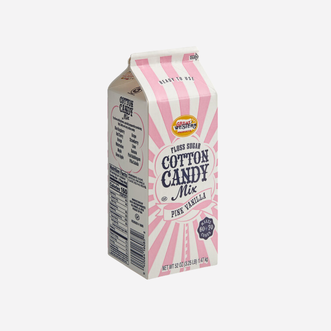Great Western 1/2 Gallon Carton Pink Vanilla Cotton Candy Floss Sugar