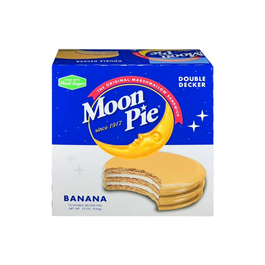 Moon Pie - Double Decker Banana - Box of 8 Individually Wrapped Pies
