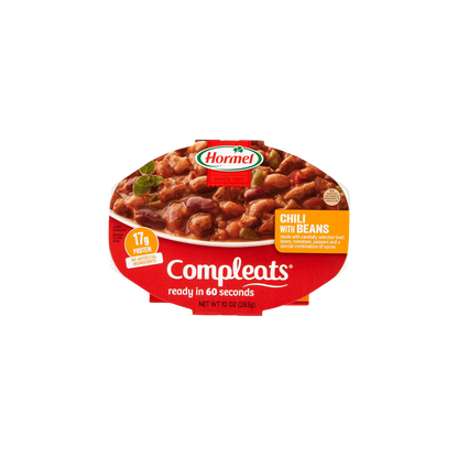 HORMEL COMPLEATS Chili with Beans Microwave Tray, 10 Ounces (Pack of 6)