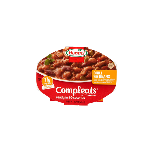 HORMEL COMPLEATS Chili with Beans Microwave Tray, 10 Ounces (Pack of 6)
