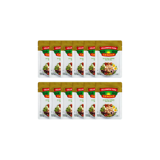 Genova Premium Yellowfin Tuna in Olive Oil, 2.5 Ounce Packets, 12-Pack