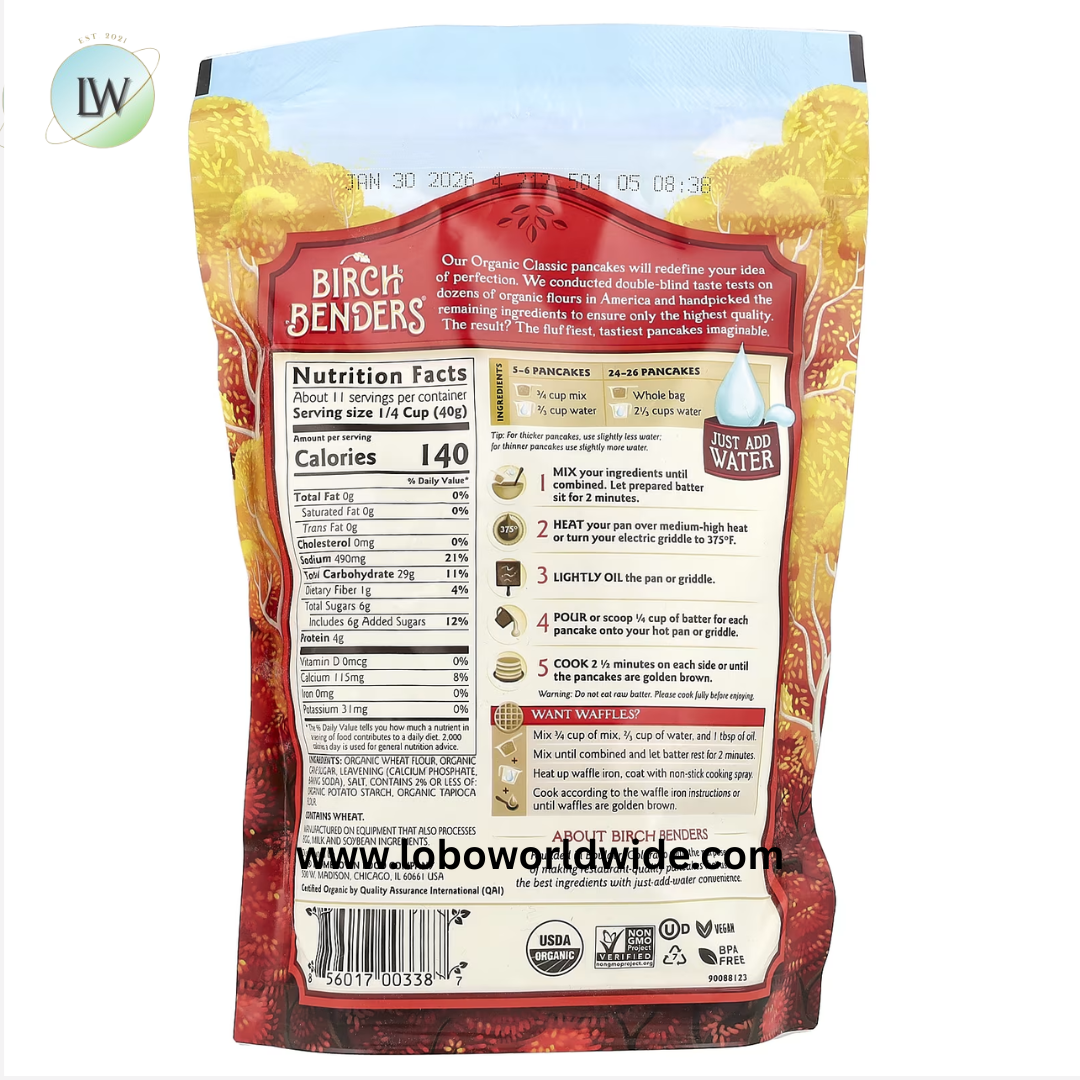 Birch Benders, Complete Pancake & Waffle Mix, Organic Classic, 16 oz (454 g)