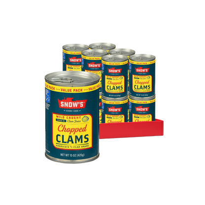 Snow's Wild Caught Chopped Clams Canned, 15 oz Can (Pack of 12)