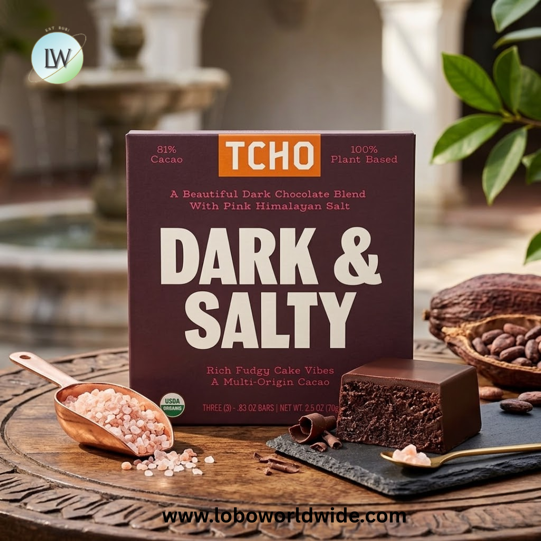 TCHO, Dark & Salty, Dark Chocolate with Pink Himalayan Salt, 81% Cacao, 3 Bars, 0.83 oz Each