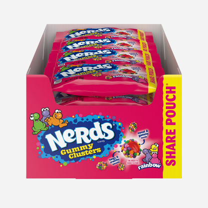 Nerds Gummy Clusters Candy, Share Size, 3 oz., 12 pk
