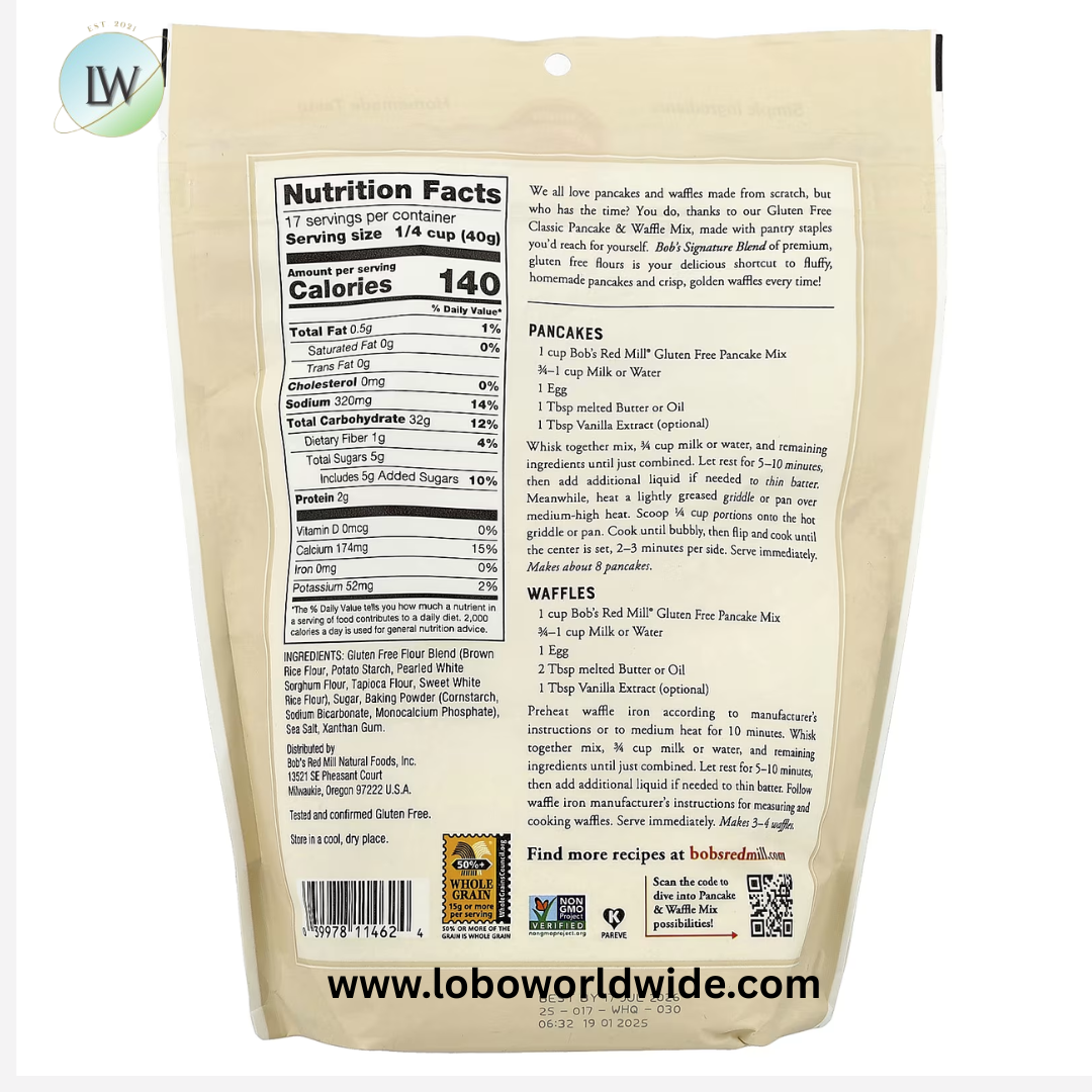 Bob's Red Mill, Pancake & Waffle Mix, 24 oz (680 g)(Various Flavours)
