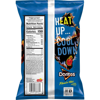 Doritos Flamin' Hot Cool Ranch Flavored Tortilla Chips, 9.25 oz Bag