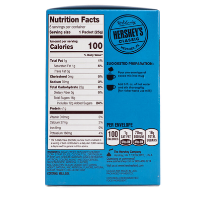 Candy Shop Cocoa Hershey's Cookies 'n' Creme Cocoa Mix | Hot Chocolate | 1.25 oz Packet (8 Count)