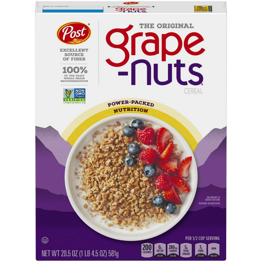 Grape Nuts Breakfast  Cereal, (Various sizes and flavours)