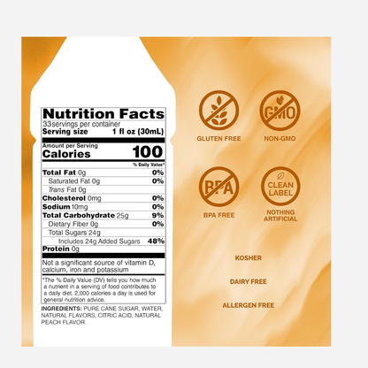 Monin Premium White Peach Flavoring Fruit Syrup 1 Liter