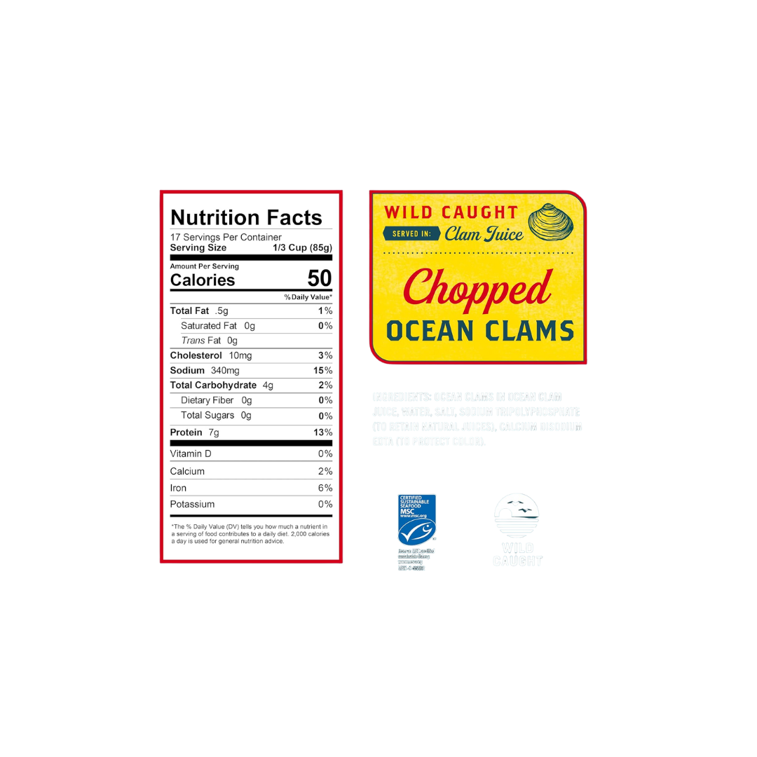 Snow's Ocean Chopped Clams Canned, 51 oz Can