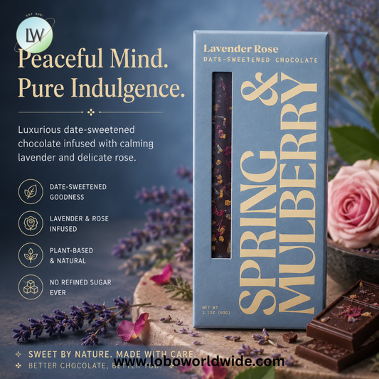 Spring & Mulberry, Date-Sweetened Chocolate, Lavender Rose, 2.1 oz (60 g)