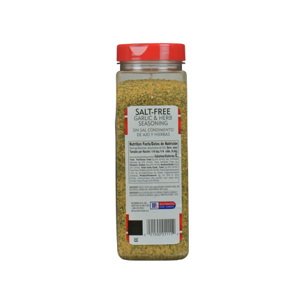 McCormick Perfect Pinch Salt-Free Garlic and Herb Seasoning 20 oz.