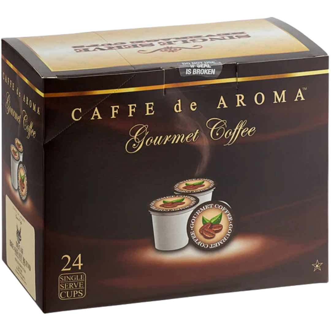 Caffe de Aroma Single Serve Cups – 24/Box (Various Sizes)