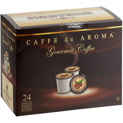 Caffe de Aroma Single Serve Cups – 24/Box (Various Sizes)