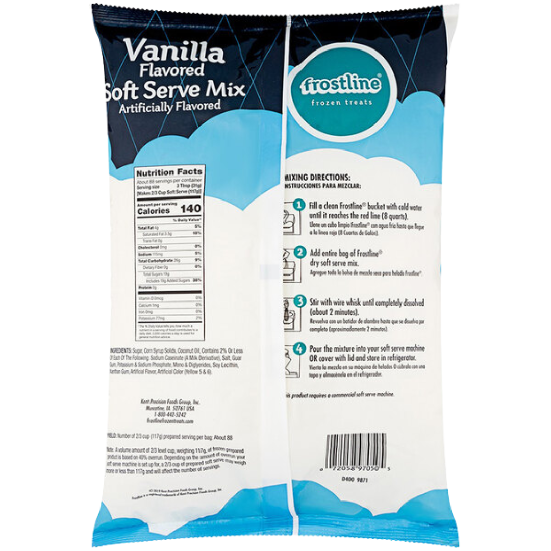 Frostline Soft Serve Ice Cream 6lbs - 6/Case(Various Flavours)