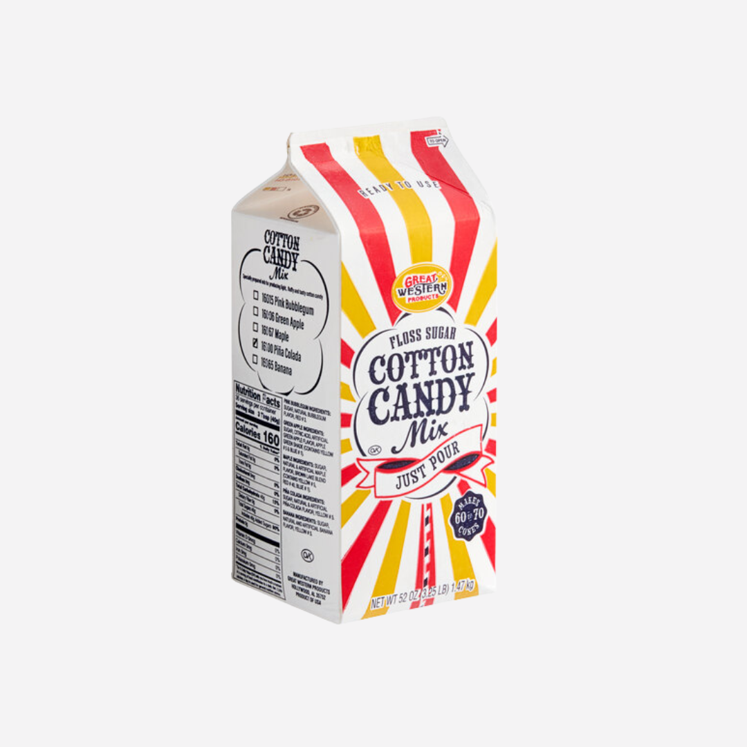 Great Western 1/2 Gallon Carton Pina Colada Cotton Candy Floss Sugar