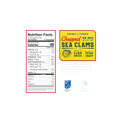 Snow's Chopped Sea Clams in Clam Juice, 51 oz Can (Pack of 12)