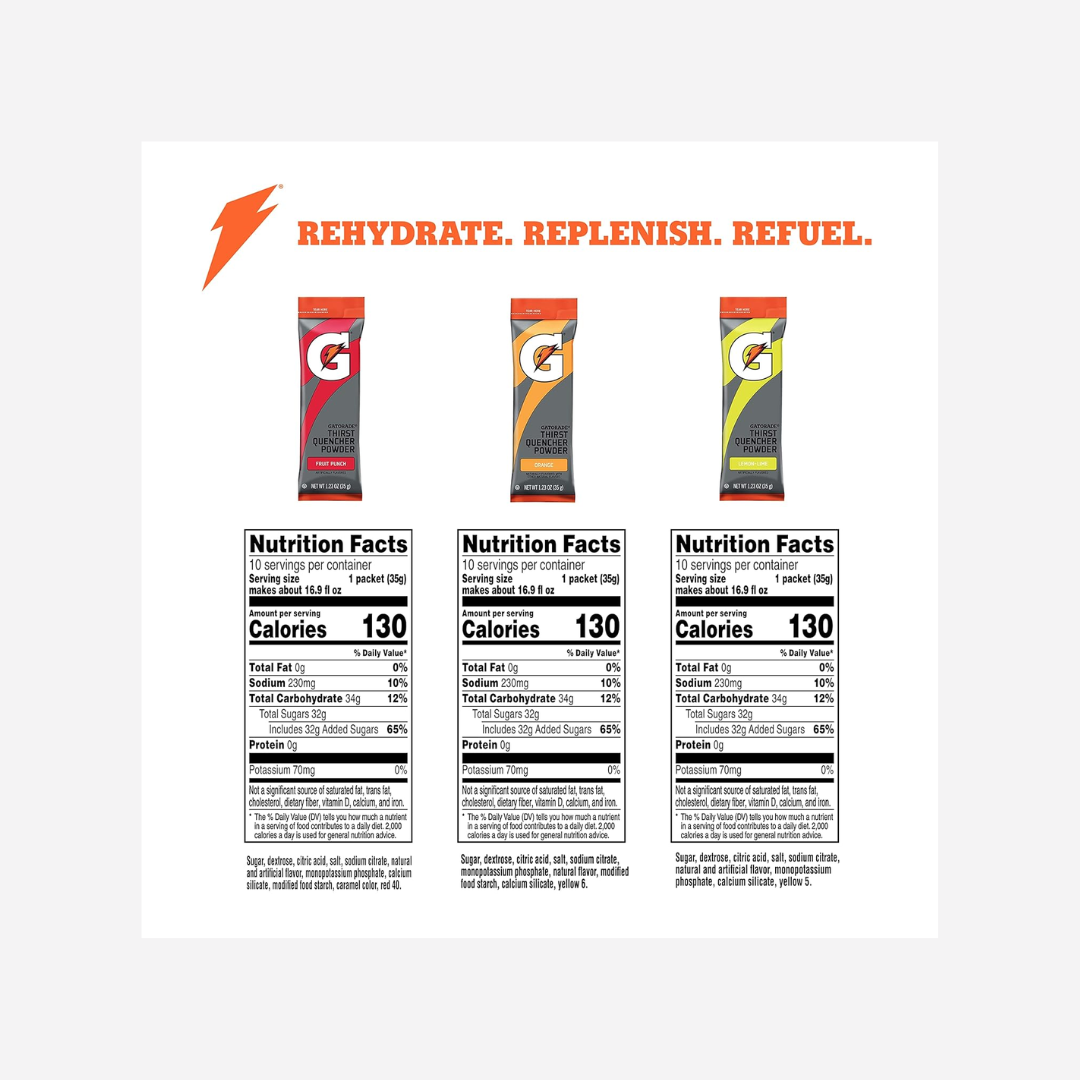 Gatorade Thirst Quencher Powder Sticks, 3 Flavor Variety Pack, (30 Pack)
