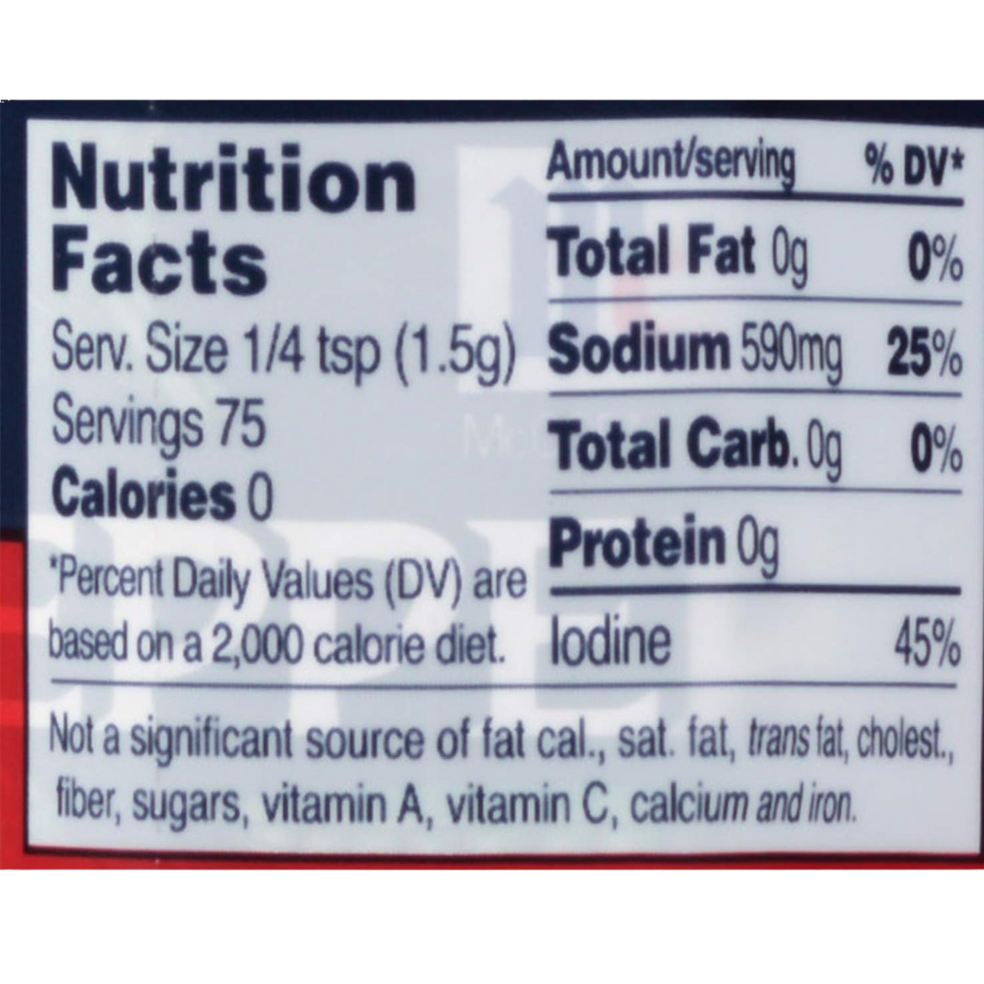 (4 pack) Morton® McCormick Iodized Salt & Pepper, Shaker Set of 2, 5.25 oz