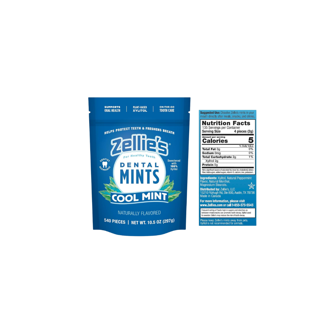 Zellie's | 100% Xylitol Cool Mint Breath Mints No Aspartame