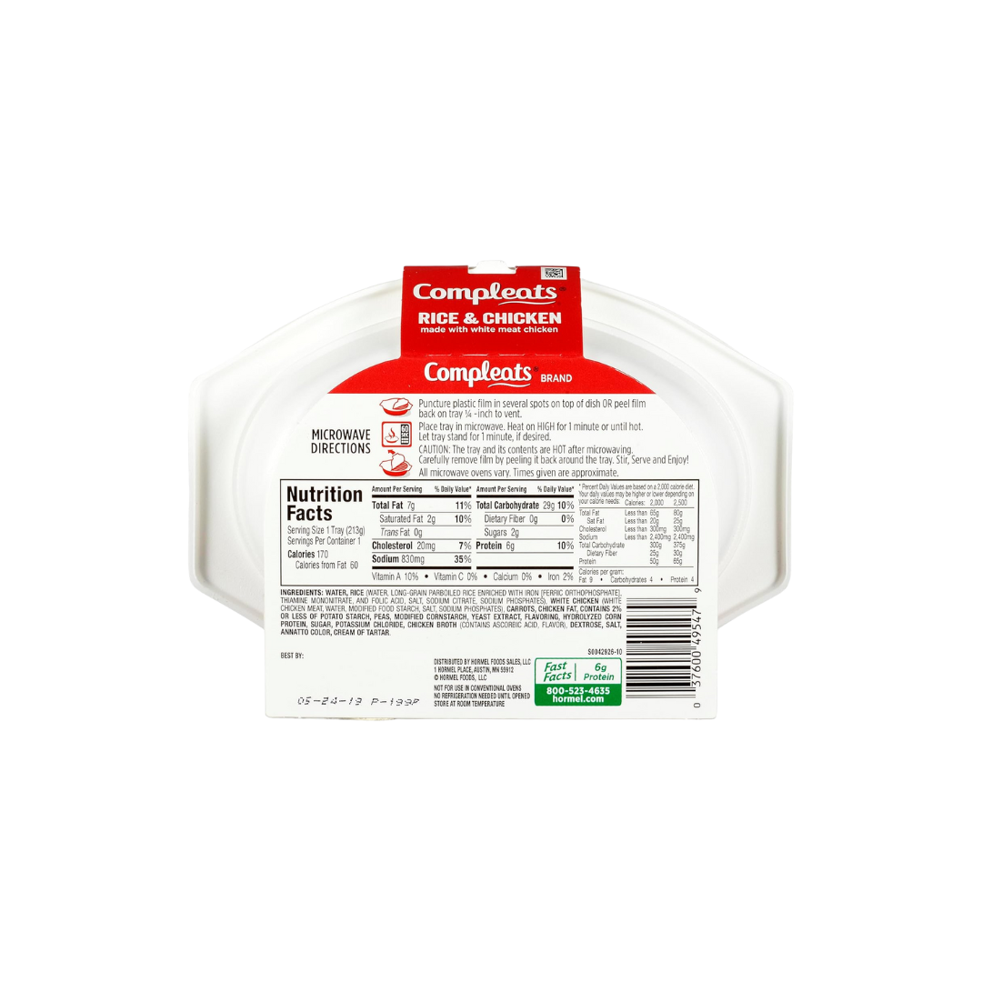 HORMEL COMPLEATS Variety Pack (Pack of 5), 7.5 oz Microwave Tray– Pasta, Rice, and Chicken dishes- Microwave Meals, Prepared Foods