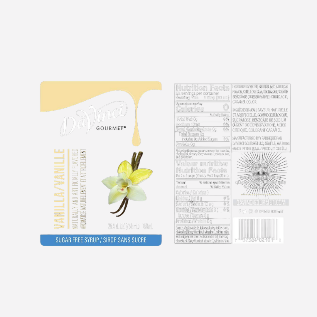 DaVinci Gourmet Sugar Free Madagascar Vanilla Flavoring Syrup 750 mL