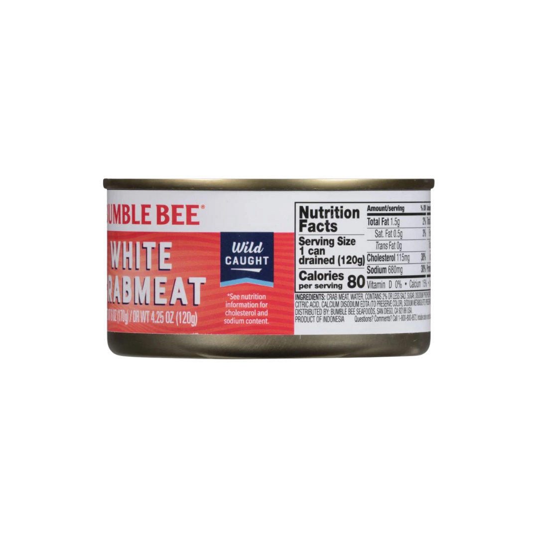Bumble Bee White Flake Crab Meat in Water, 6 oz Can -, 6 Ounce (Pack of 12)