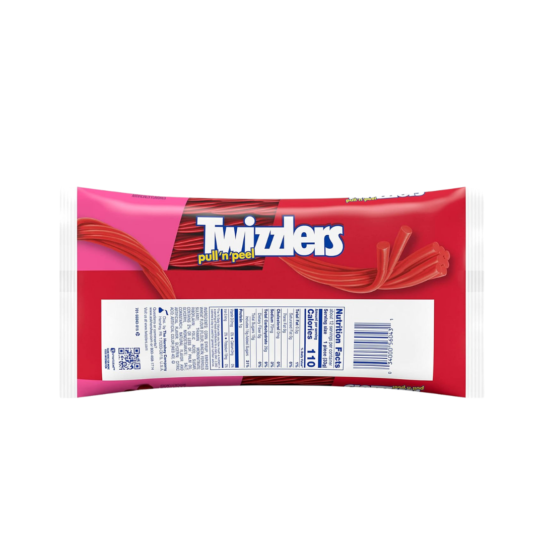 TWIZZLERS PULL 'N' PEEL Cherry Flavored Licorice Style, Chewy Candy Bag, 14 oz