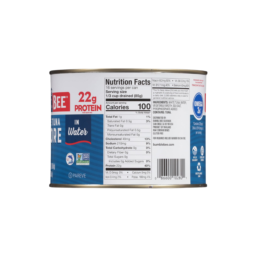 Bumble Bee Solid White Albacore Tuna in Water, 66.5 oz
