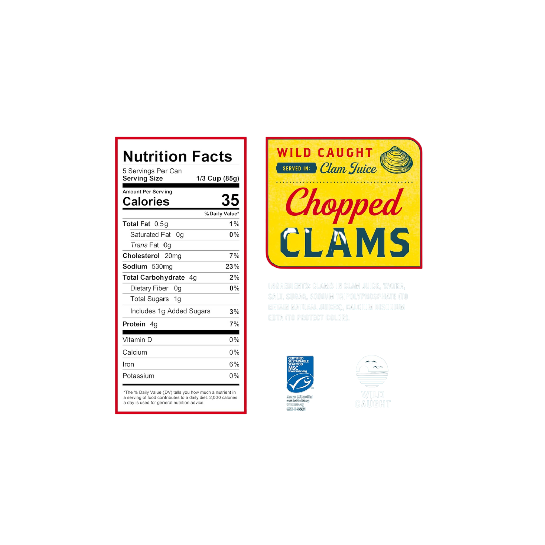 Snow's Wild Caught Chopped Clams Canned, 15 oz Can (Pack of 12)