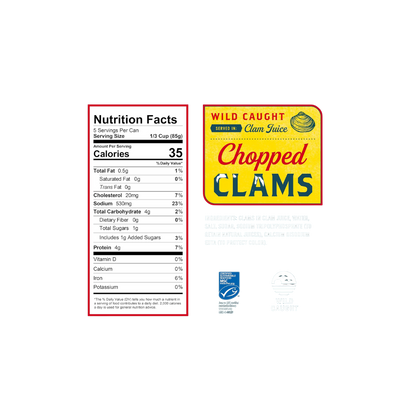 Snow's Wild Caught Chopped Clams Canned, 15 oz Can (Pack of 12)