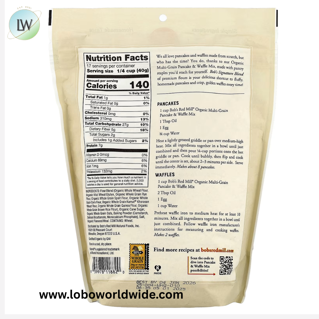 Bob's Red Mill, Pancake & Waffle Mix, 24 oz (680 g)(Various Flavours)