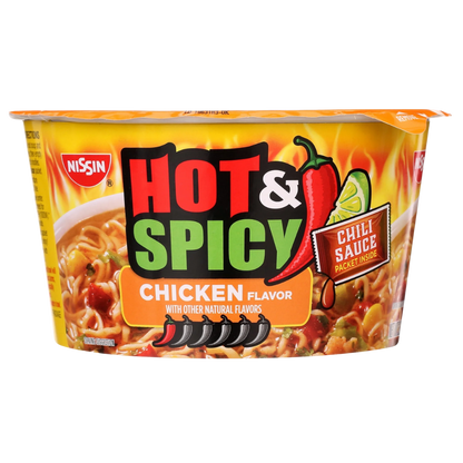 Nissin Hot & Spicy Ramen Noodle Soup, Shrimp, 3.27 Ounce (Pack of 6)
