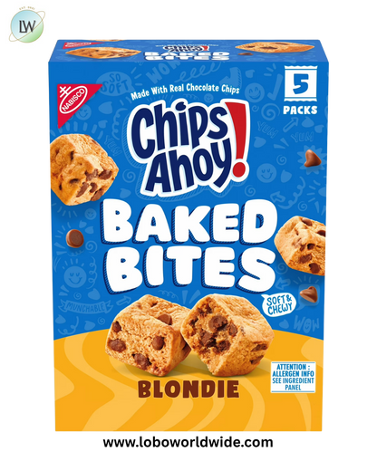 CHIPS AHOY! Chocolate Chip Cake Bites, Baked Blondie, 5 - 1.5 oz Packs Shelf Stable Cardboard Box