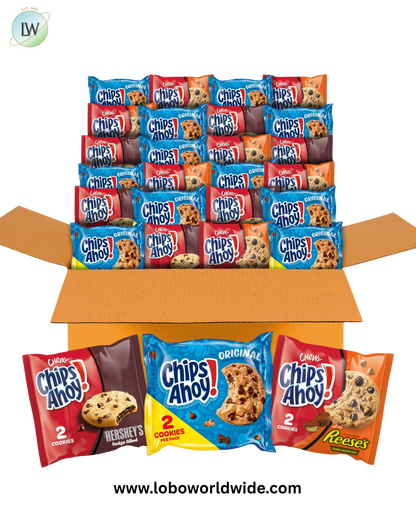 CHIPS AHOY! Cookie Variety Pack, 3 Flavors, 50 Snack Packs (2 Cookies Per Pack)