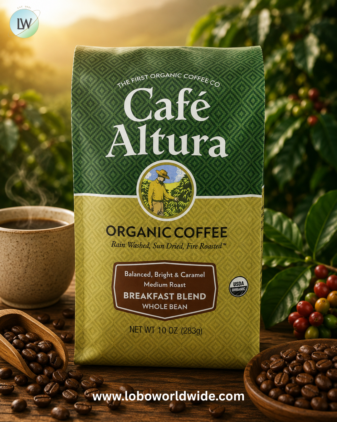 Cafe Altura, Organic Coffee, Whole Bean, 10 oz (283 g)