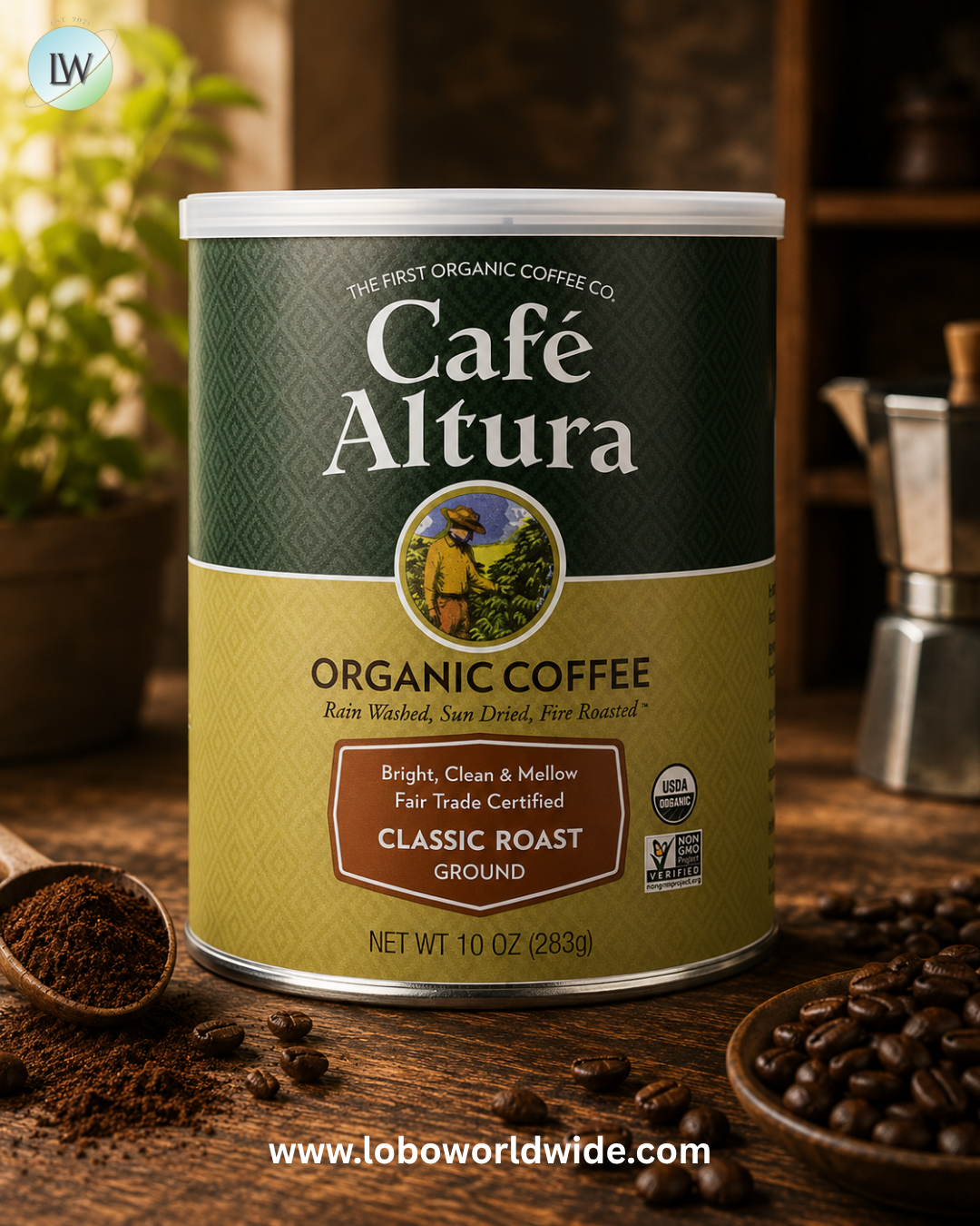 Cafe Altura, Organic Coffee, Ground, 10 oz (283 g)