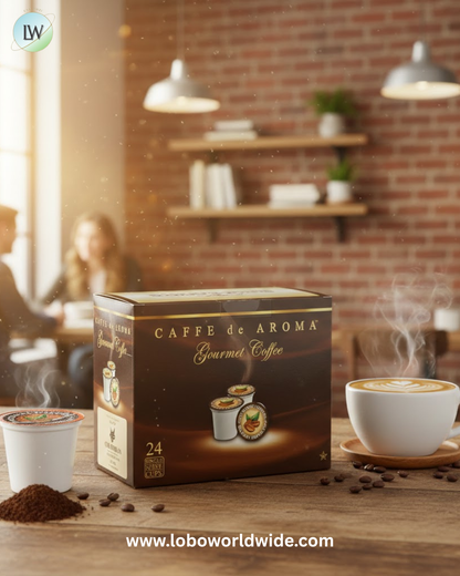 Caffe de Aroma Single Serve Cups – 4/Case (Various Sizes)