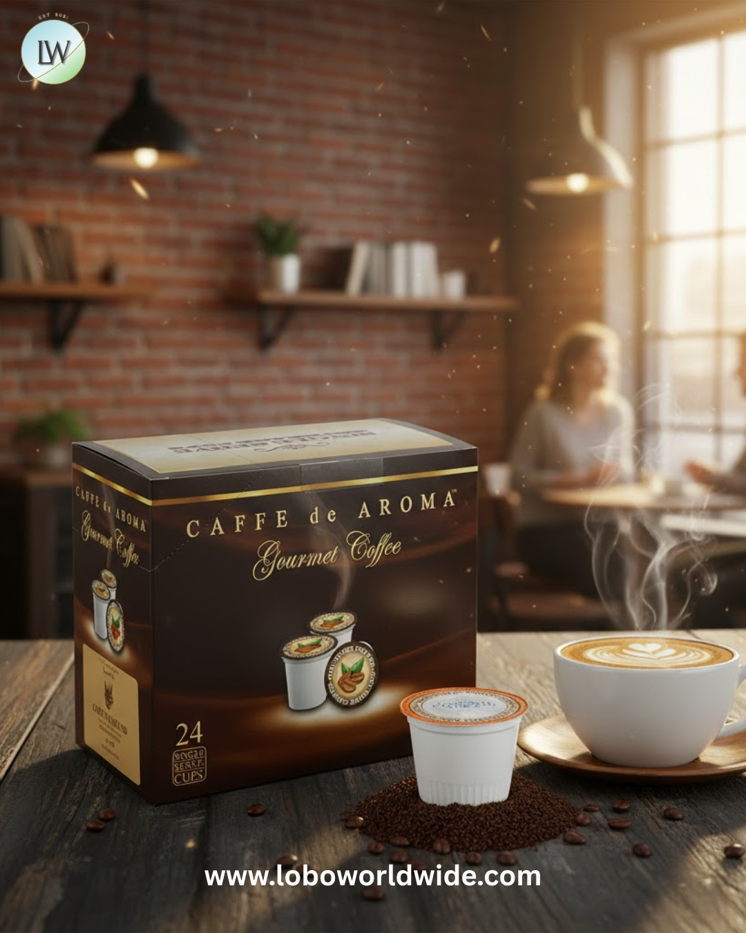 Caffe de Aroma Single Serve Cups – 4/Case (Various Sizes)
