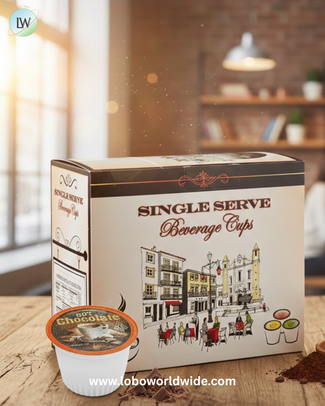 Caffe de Aroma Single Serve Cups – 4/Case (Various Sizes)