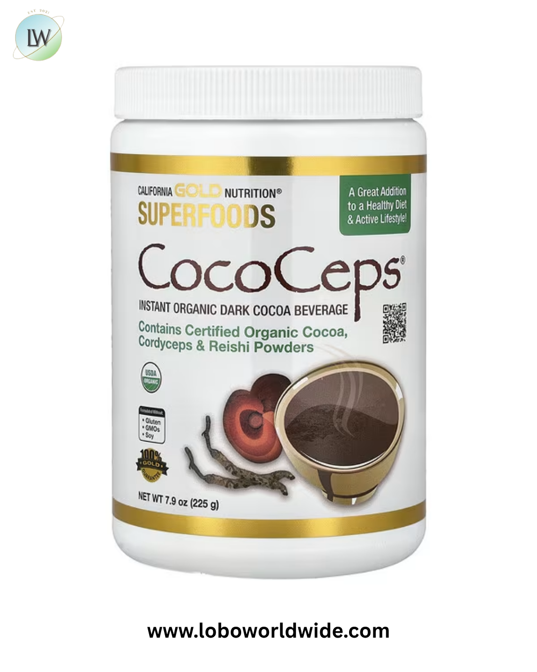 California Gold Nutrition, Superfoods, CocoCeps, Organic Cocoa, Cordyceps & Reishi, 7.93 oz (225 g)